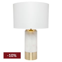 Paola Marble Table Lamp - White w White Shade