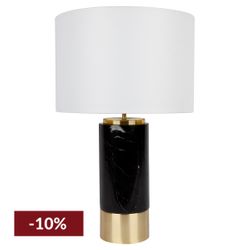 Paola Marble Table Lamp - Black w White Shade