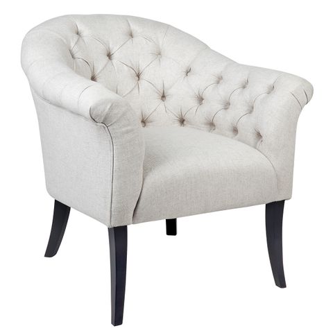 Georgina Tufted Arm Chair - Natural Linen