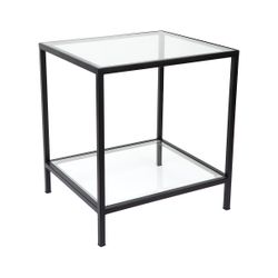 Cocktail Glass Square Side Table - Black