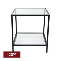 Cocktail Glass Square Side Table - Black