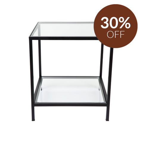 Cocktail Glass Square Side Table - Black