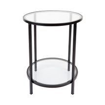 Cocktail Glass Round Side Table - Black