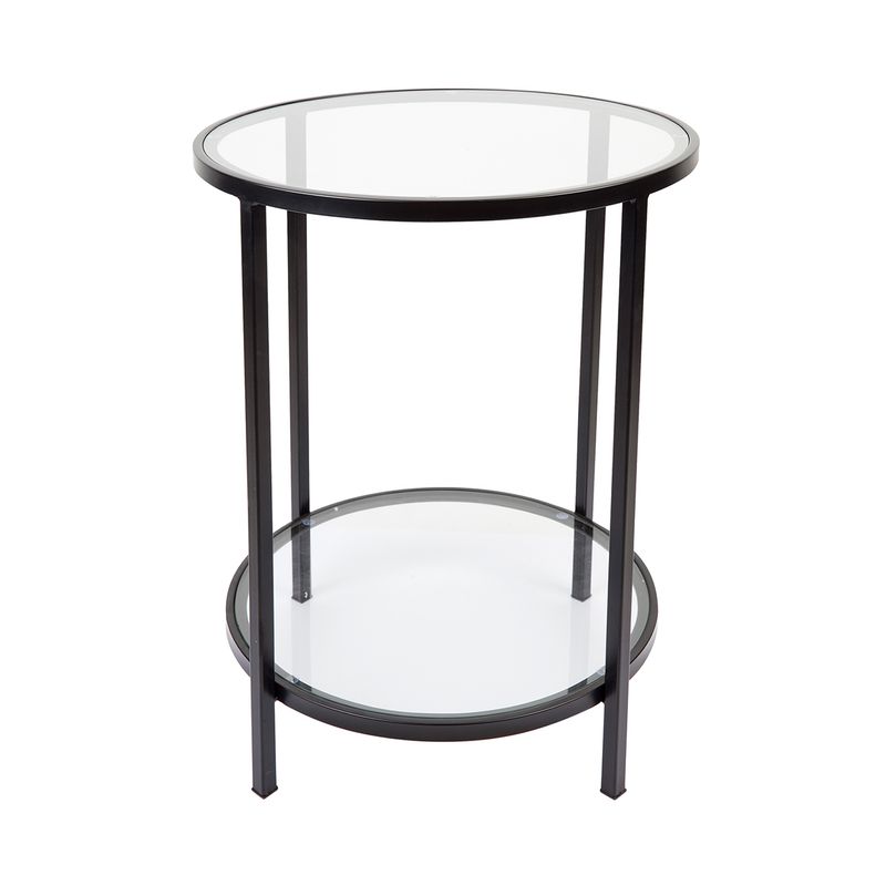 Cocktail Glass Round Side Table - Black