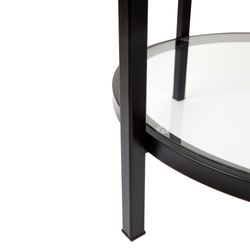 Cocktail Glass Round Side Table - Black