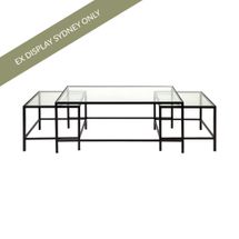 Cocktail Glass Nesting Coffees Table - Black