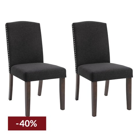 Lethbridge Dining Chair Set of 2  - Charcoal