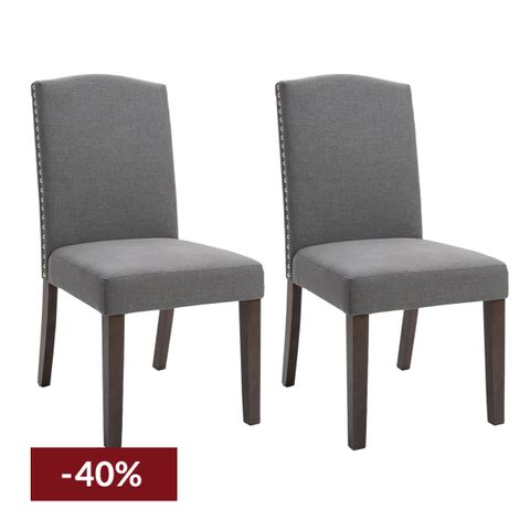 Lethbridge Dining Chair Set of 2  - Light Grey