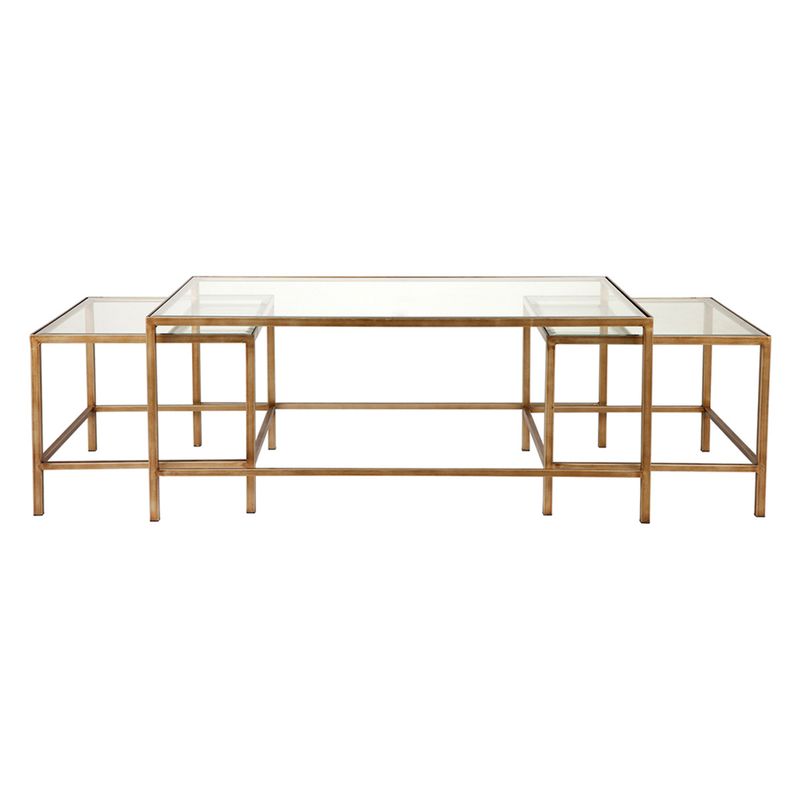 Cocktail Glass Nesting Coffee Table - Antique Gold