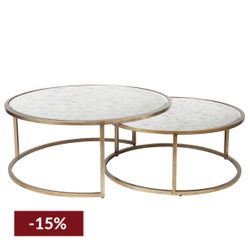 Serene Nesting Coffee Tables - Antique Gold