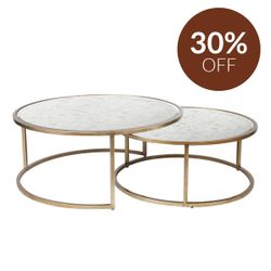 Serene Nesting Coffee Tables - Antique Gold