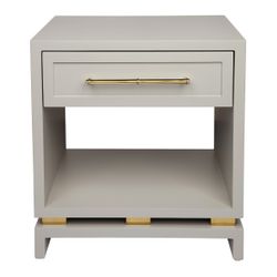 Pearl Bedside Table - Small Grey