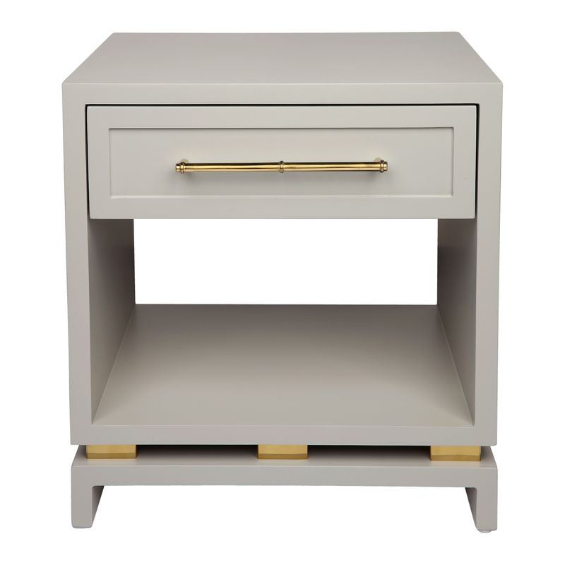 Pearl Bedside Table - Small Grey