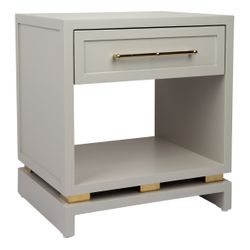 Pearl Bedside Table - Small Grey