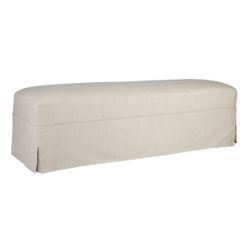 Brighton Slip Cover Bench Ottoman - Natural Linen