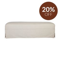 Brighton Slip Cover Bench Ottoman - Natural Linen