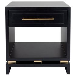 Pearl Bedside Table - Small Black