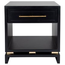 Pearl Bedside Table - Small Black