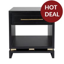 Pearl Bedside Table - Small Black