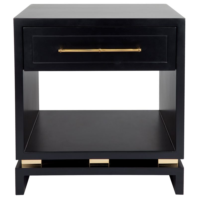 Pearl Bedside Table - Small Black