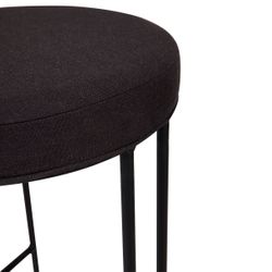 Blackley Black Iron Kitchen Stool - Black Linen