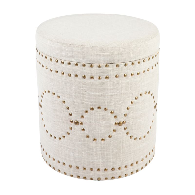 Bradshaw Round Storage Stool - Natural Linen