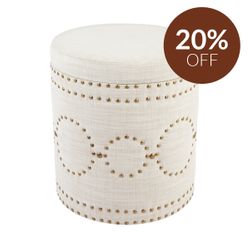 Bradshaw Round Storage Stool - Natural Linen