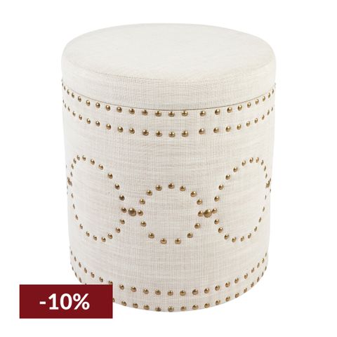 Bradshaw Round Storage Stool - Natural Linen