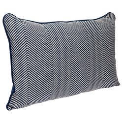 Candace Rectangle Feather Cushion - Chevron Blue Linen