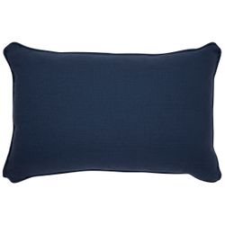 Candace Rectangle Feather Cushion - Chevron Blue Linen