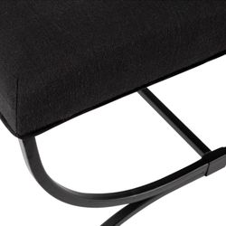 Novak Black Iron Stool - Black Linen