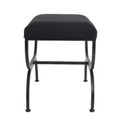 Novak Black Iron Stool - Black Linen