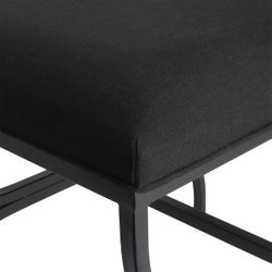 Novak Black Iron Stool - Black Linen