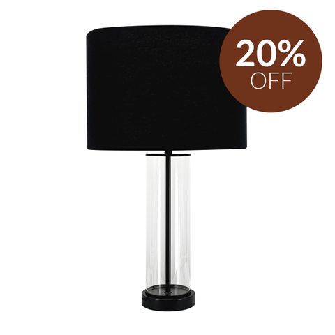 East Side Table Lamp - Black w Black Shade