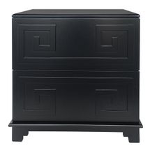 Greek Key Bedside Table - Black