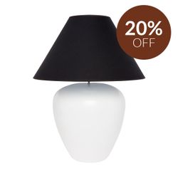 Picasso Table Lamp - White w Black Shade