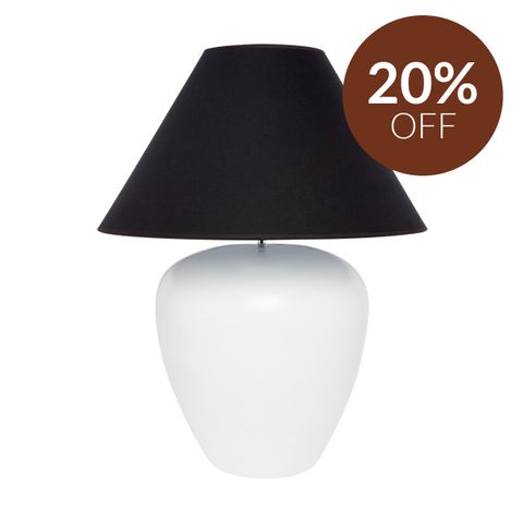 Picasso Table Lamp - White w Black Shade