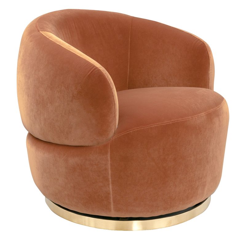 Tubby Swivel Arm Chair - Caramel Velvet