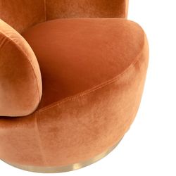 Tubby Swivel Arm Chair - Caramel Velvet