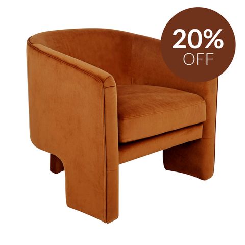 Kylie Arm Chair - Caramel Velvet