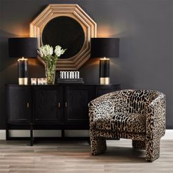 Kylie Arm Chair -  Leopard Chenille