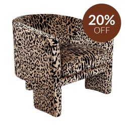 Kylie Arm Chair - Leopard Chenille
