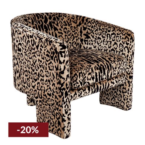 Kylie Arm Chair -  Leopard Chenille