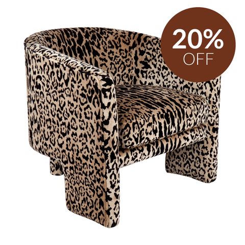 Kylie Arm Chair - Leopard Chenille