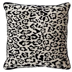 Serene Square Feather Cushion - Leopard Chenille w Black Velvet *LIMITED EDITION*