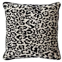 Serene Square Feather Cushion - Leopard Chenille w Black Velvet *LIMITED EDITION*