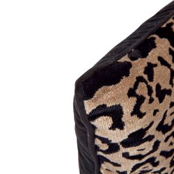 Serene Square Feather Cushion - Leopard Chenille w Black Velvet