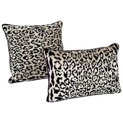 Serene Square Feather Cushion - Leopard Chenille w Black Velvet *LIMITED EDITION*