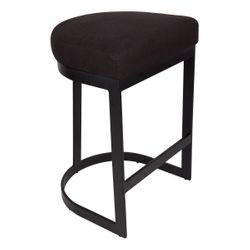 Brooke Black Kitchen Stool - Black Linen