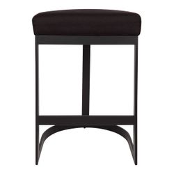 Brooke Black Kitchen Stool - Black Linen